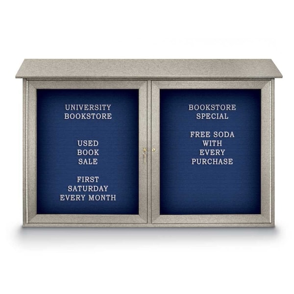 Indoor Enclosed Combo Board, 48"x36", Bronze Frame/Green & Rubber
